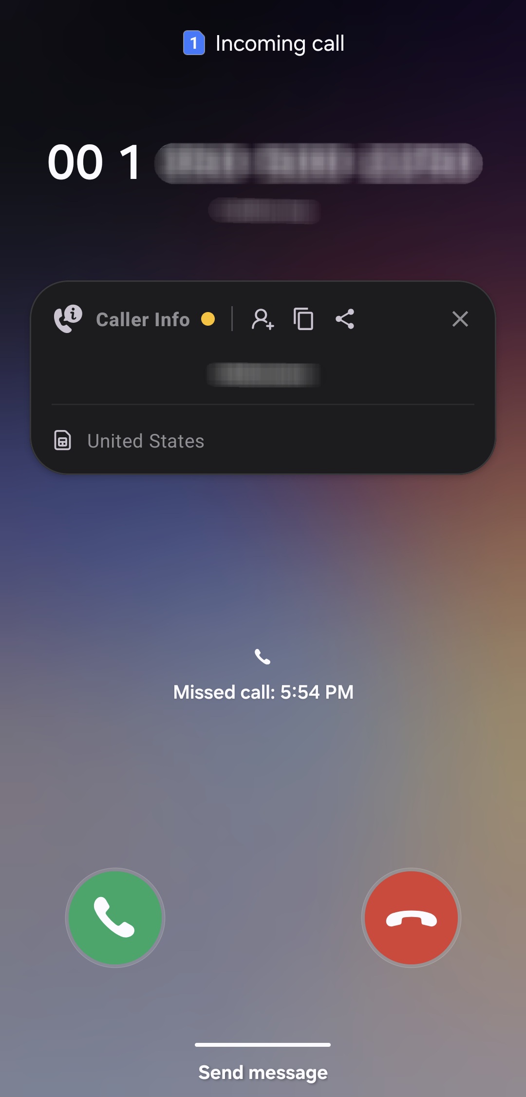 Caller Info App Interface